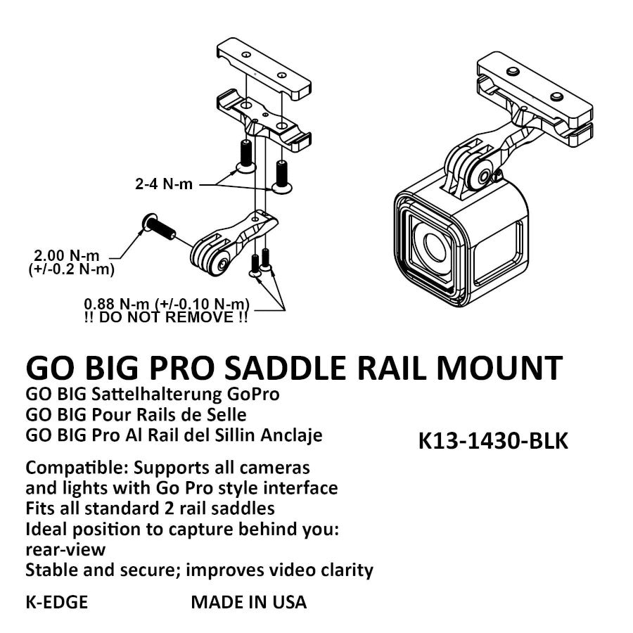 K-Edge GO BIG Pro Saddle Rail Mount