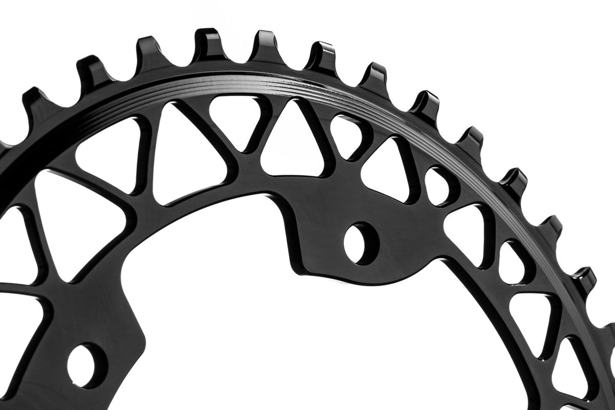 absoluteBLACK Oval Premium Shimano Gravel R9100/9000/8000/6800 1X 110BCD 4 Hole Narrow Wide Chainring