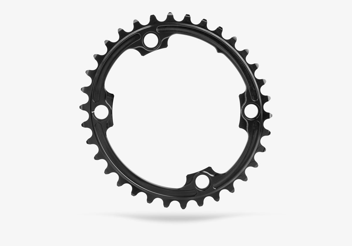 absoluteBLACK Oval Premium Shimano R9000/6800/5800 110BCD 4 Hole 2X Chainring