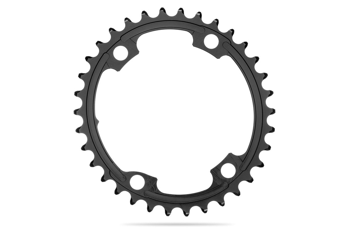 absoluteBLACK Oval Premium Shimano R9100/8000 110BCD 4 Hole 2X Chainring