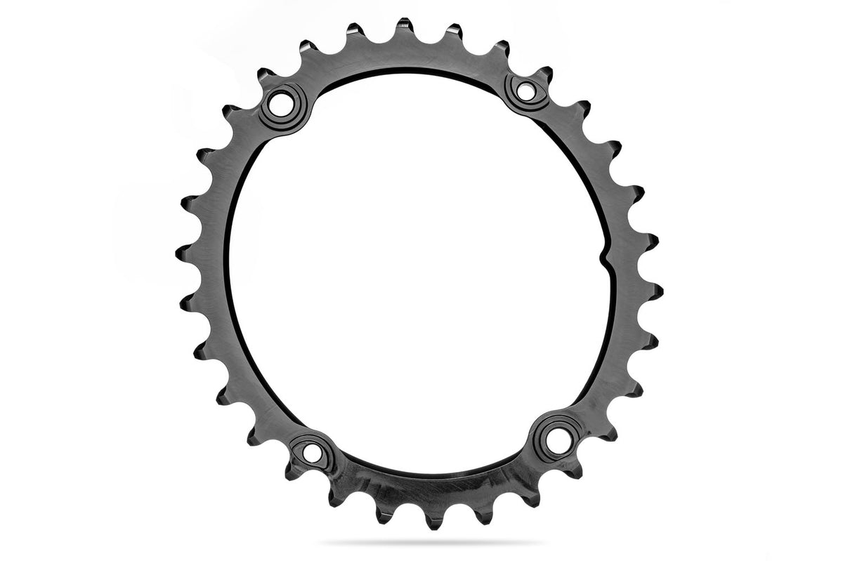 absoluteBLACK Oval Premium Shimano R9100/9000/8000/6800 110BCD 4 Hole 2X Sub Compact Chainring