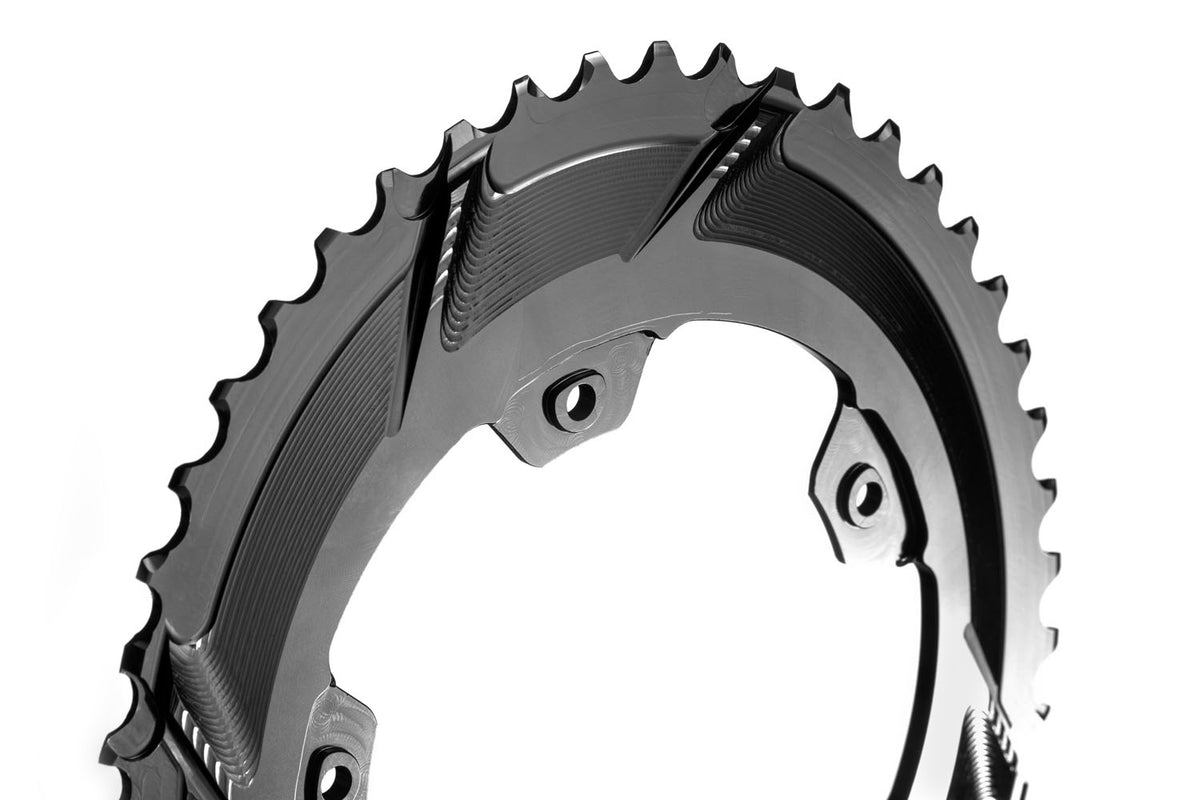 absoluteBLACK Oval Premium Shimano 110BCD 5 Hole 2X Sub Compact Chainring