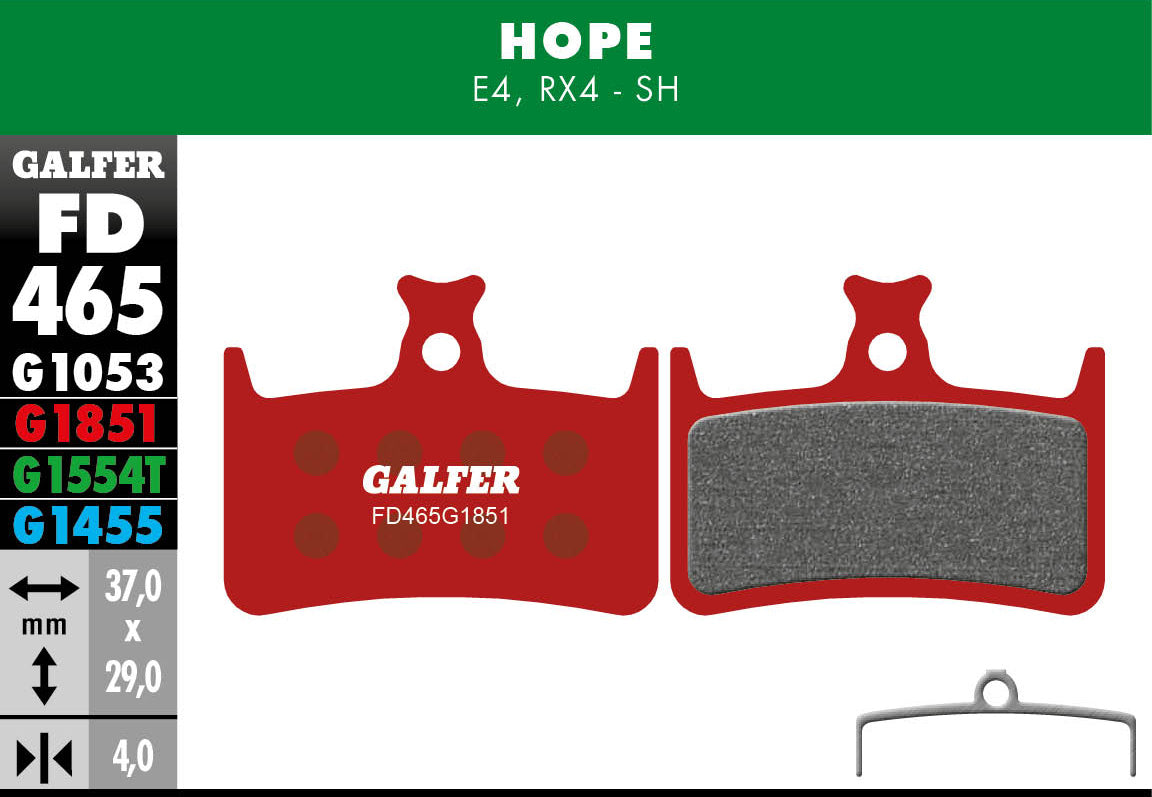 Galfer FD465 Disc Brake Pads - Hope E4 / RX4