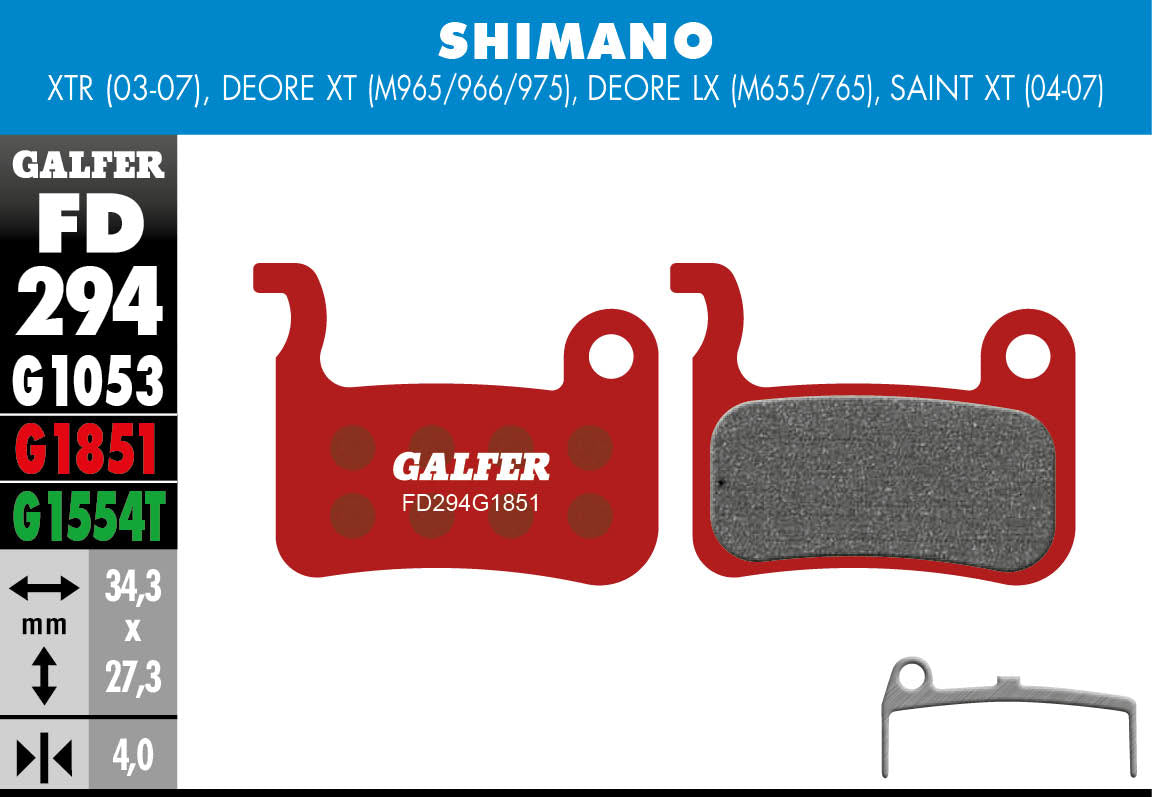 Galfer FD294 Disc Brake Pads - Shimano Deore XT / LX / Saint (older)