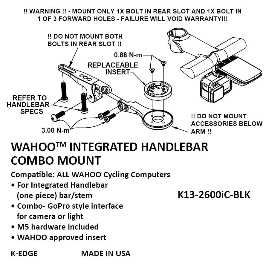 K-Edge Integrated Handlebar System (IHS) Combo Mount