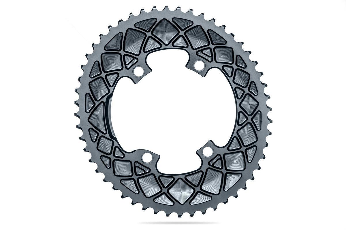 absoluteBLACK Oval Premium Shimano R9100/8000 110BCD 4 Hole 2X Chainring