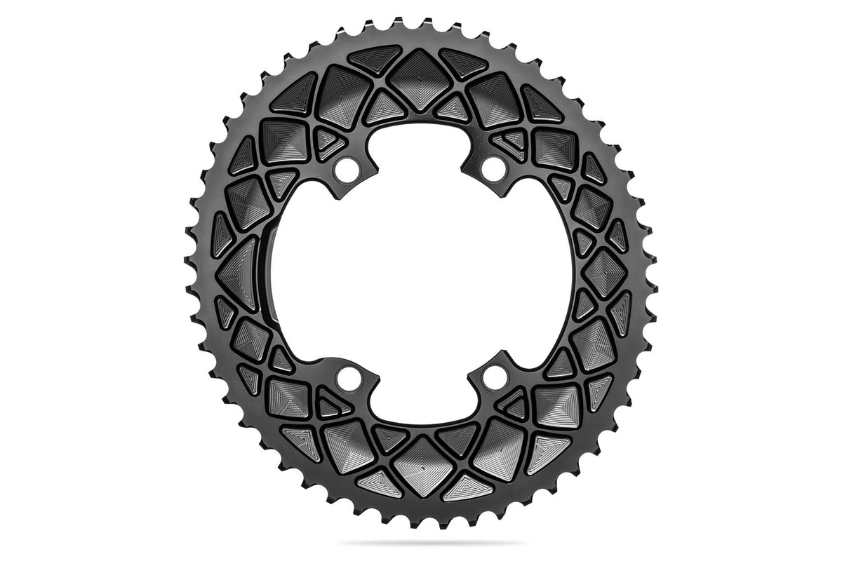 absoluteBLACK Oval Premium Shimano R9100/8000 110BCD 4 Hole 2X Chainring
