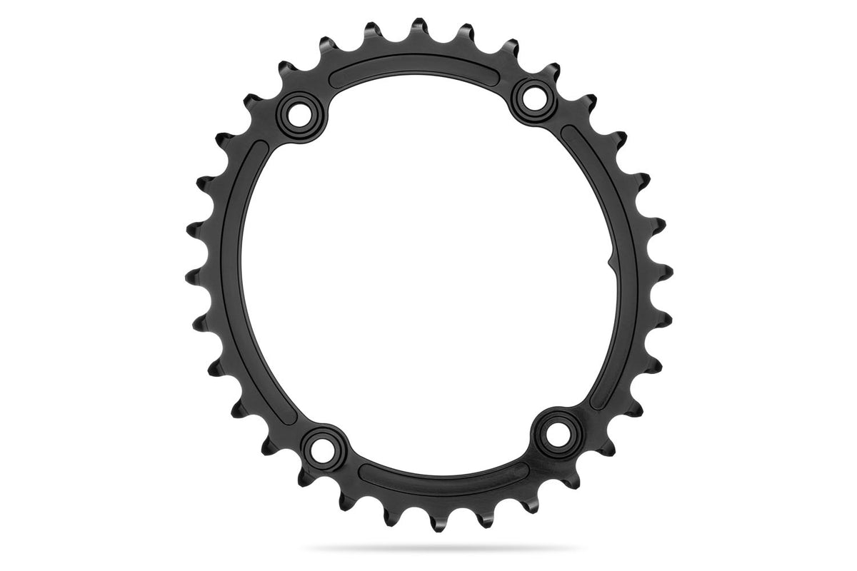 absoluteBLACK Oval Premium Shimano R9100/9000/8000/6800 110BCD 4 Hole 2X Sub Compact Chainring