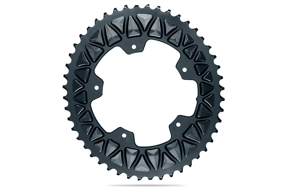 absoluteBLACK Oval Premium Shimano 110BCD 5 Hole 2X Sub Compact Chainring