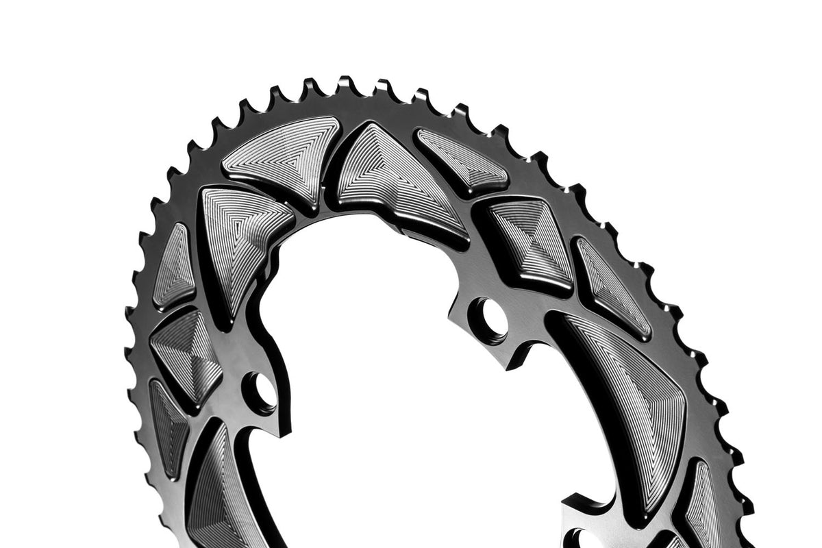 absoluteBLACK Round Premium Shimano R9100/8000 110BCD 4 Hole 2X Chainring