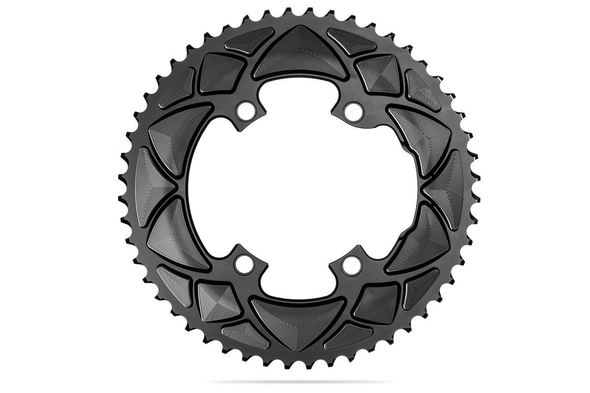 absoluteBLACK Round Premium Shimano R9100/8000 110BCD 4 Hole 2X Chainring
