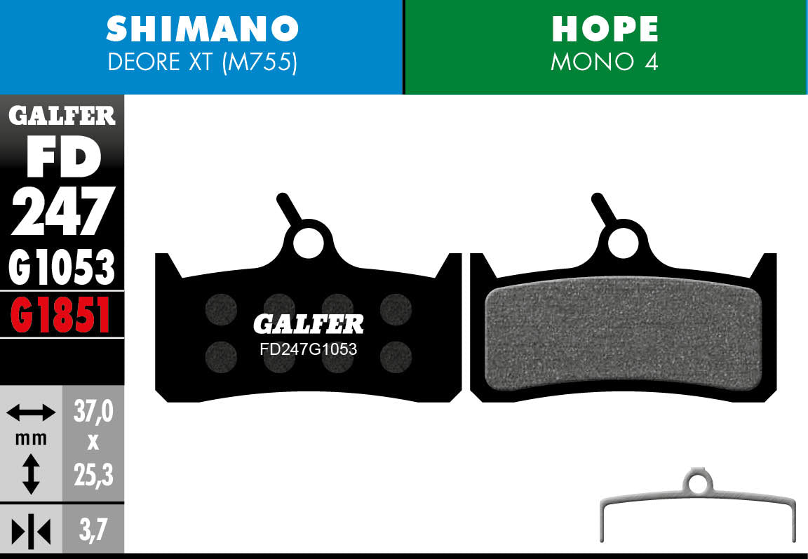 Galfer FD247 Disc Brake Pads - Shimano Deore XT M755 / Hope Mono M4