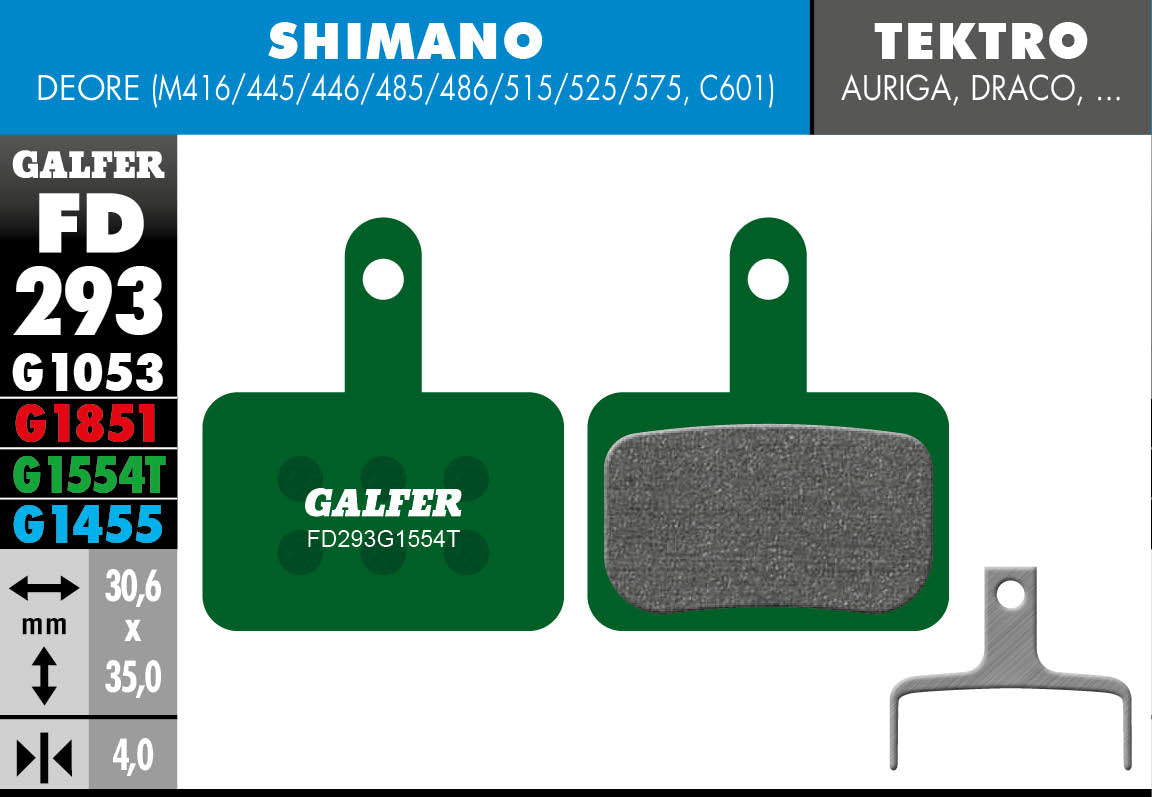 Galfer FD293 Disc Brake Pads - Shimano Deore / Tektro