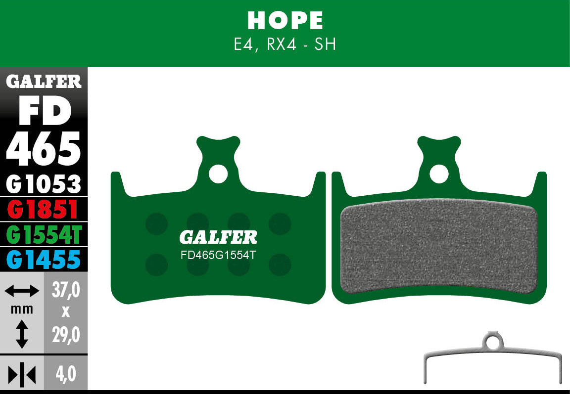 Galfer FD465 Disc Brake Pads - Hope E4 / RX4