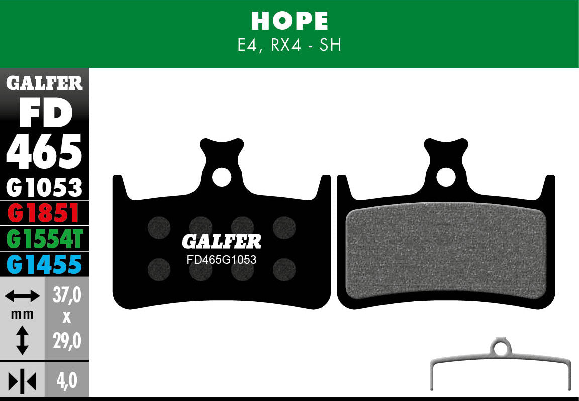 Galfer FD465 Disc Brake Pads - Hope E4 / RX4