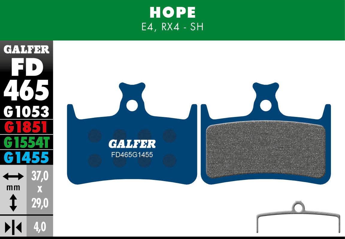 Galfer FD465 Disc Brake Pads - Hope E4 / RX4