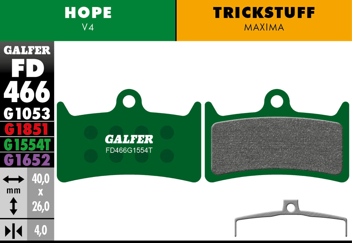 Galfer FD466 Disc Brake Pads - Hope V4 / Trickstuff Maxima