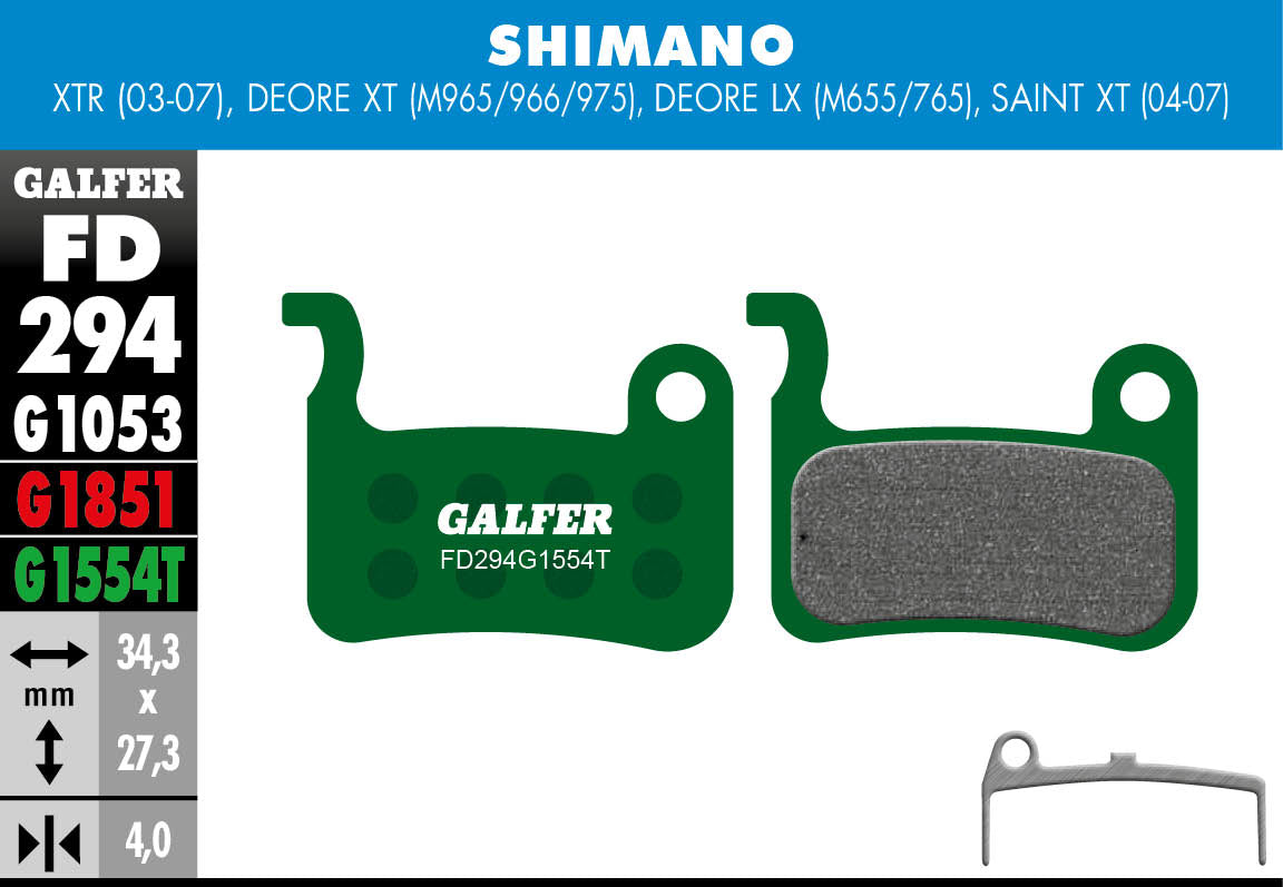 Galfer FD294 Disc Brake Pads - Shimano Deore XT / LX / Saint (older)