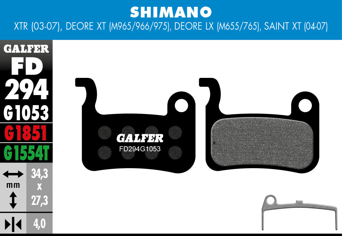 Galfer FD294 Disc Brake Pads - Shimano Deore XT / LX / Saint (older)