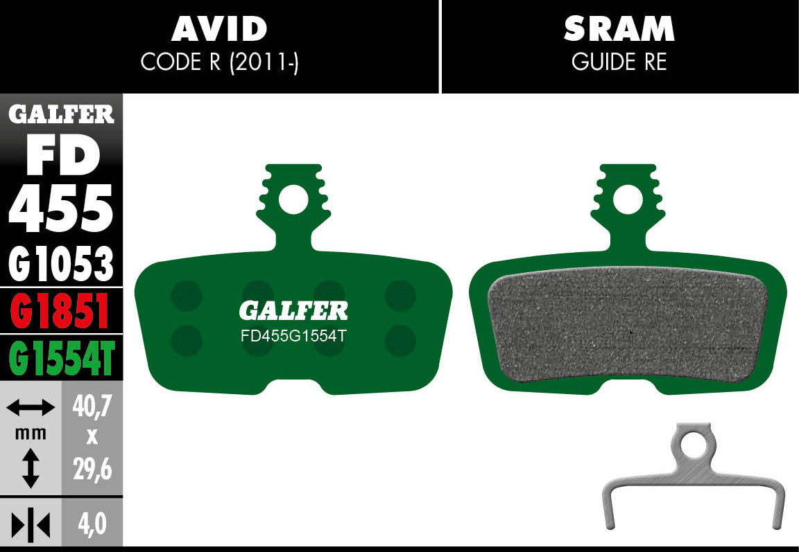 Galfer FD455 Disc Brake Pads - SRAM Motive / Code / Guide RE