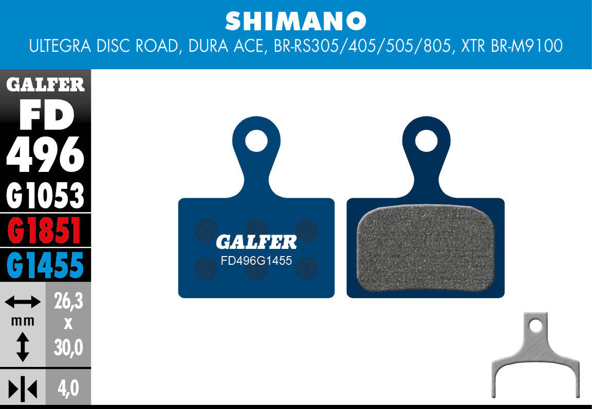 Galfer FD496 Disc Brake Pads - Shimano Road / GRX / 12sp MTB