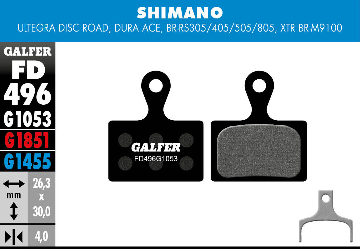 Galfer FD496 Disc Brake Pads - Shimano Road / GRX / 12sp MTB