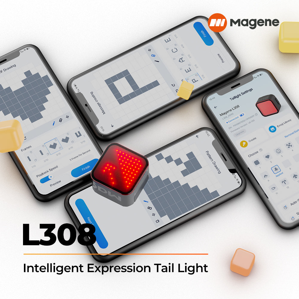 Magene L308 Intelligent Expression Tail Light (inc. Seat Post Mount)