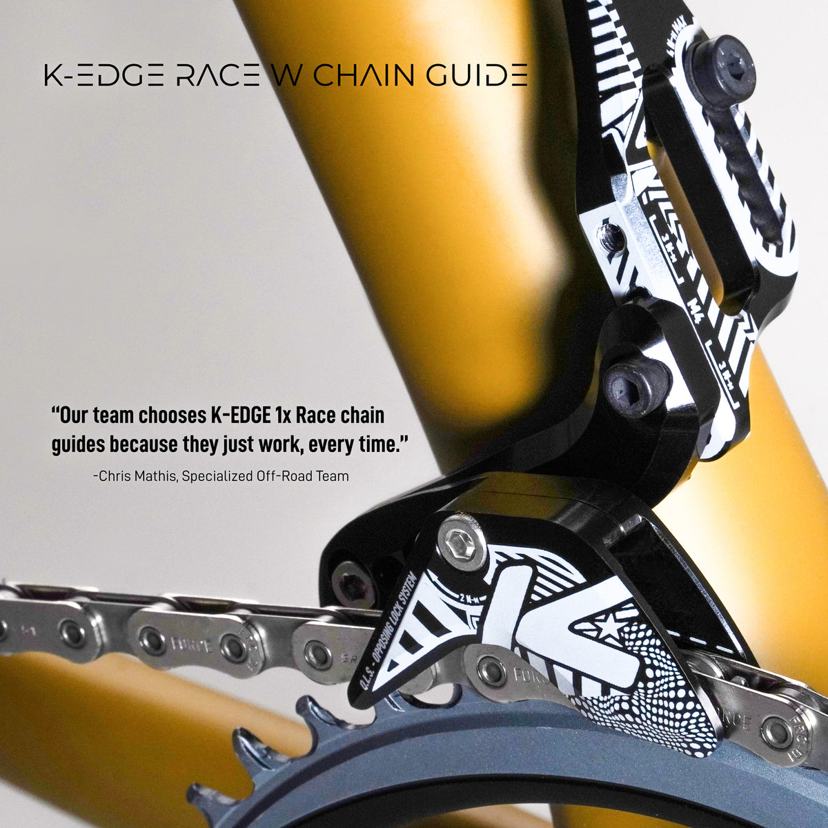 K-Edge RACE W Chain Guide - Bottle Cage Mount