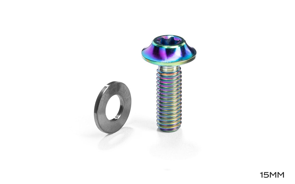 absoluteBLACK Titanium Flat Mount Caliper Bolt with Low Friction Washer