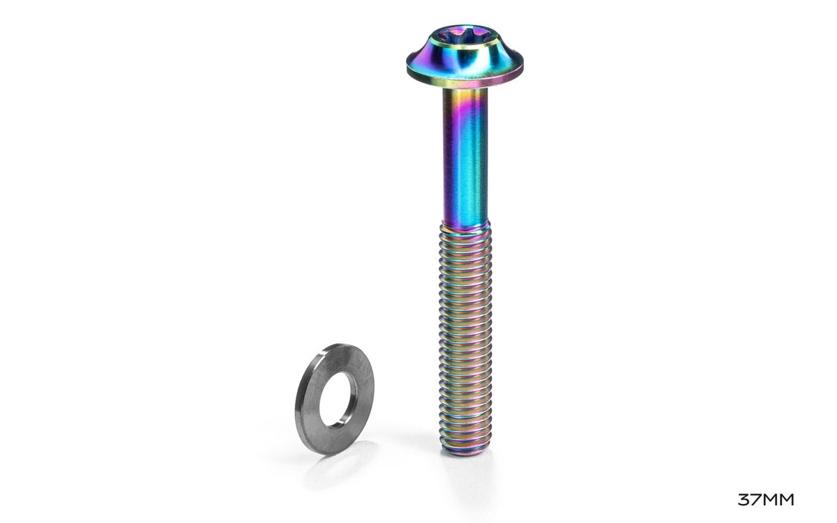absoluteBLACK Titanium Flat Mount Caliper Bolt with Low Friction Washer