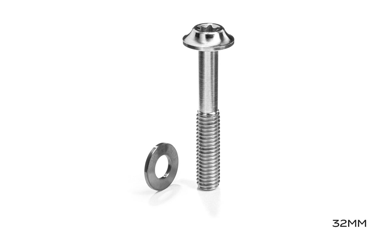 absoluteBLACK Titanium Flat Mount Caliper Bolt with Low Friction Washer