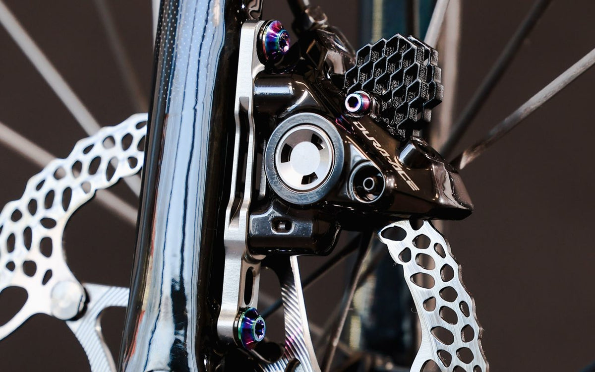 absoluteBLACK Titanium Flat Mount Caliper Bolt with Low Friction Washer