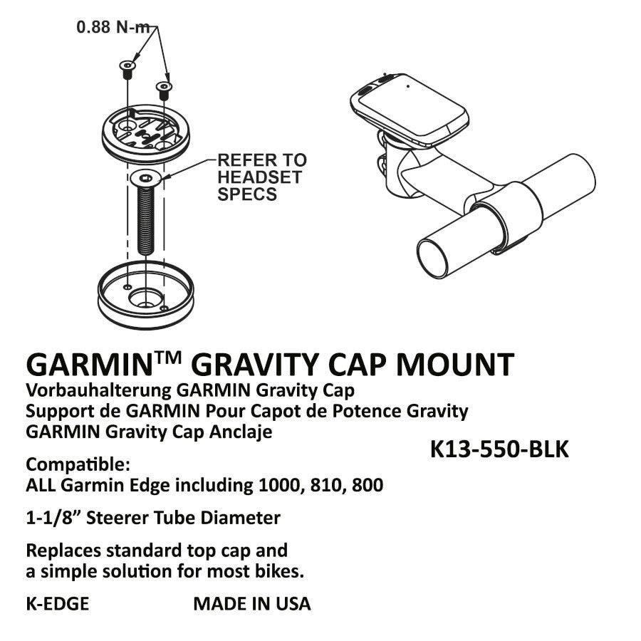 K-Edge GRAVITY Top Cap Mount