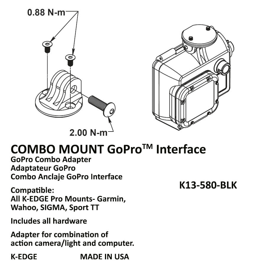 K-Edge Combo Adapter for PRO / MAX Mounts