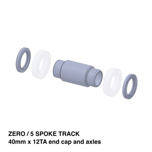 Black Inc Zero / 5 Spoke Track 40MM X 12TA End Cap And Axles