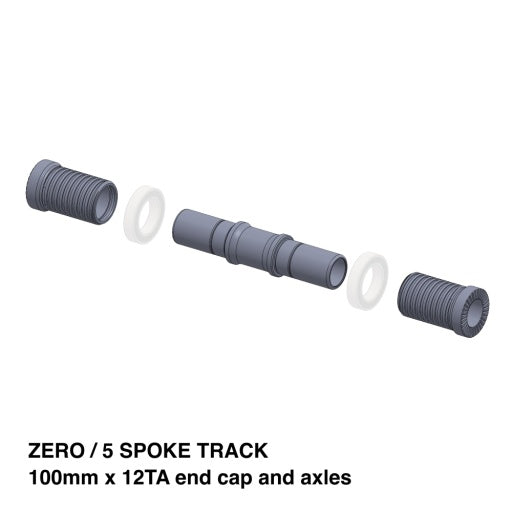 Black Inc Zero / 5 Spoke Track 100MM X 12TA End Cap And Axles